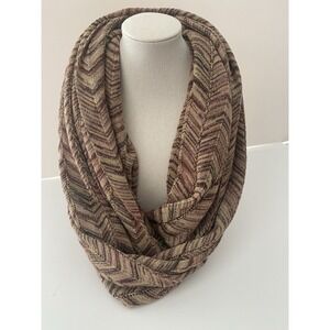 MISSONI Ifinity Multi-Way Knit Scarf Brown Tan Gold Metallic Missoni For Target